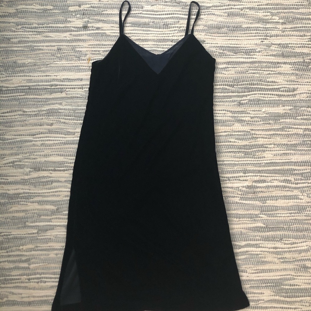Elie Tahari navy velvet slip dress - Picture 3 of 8